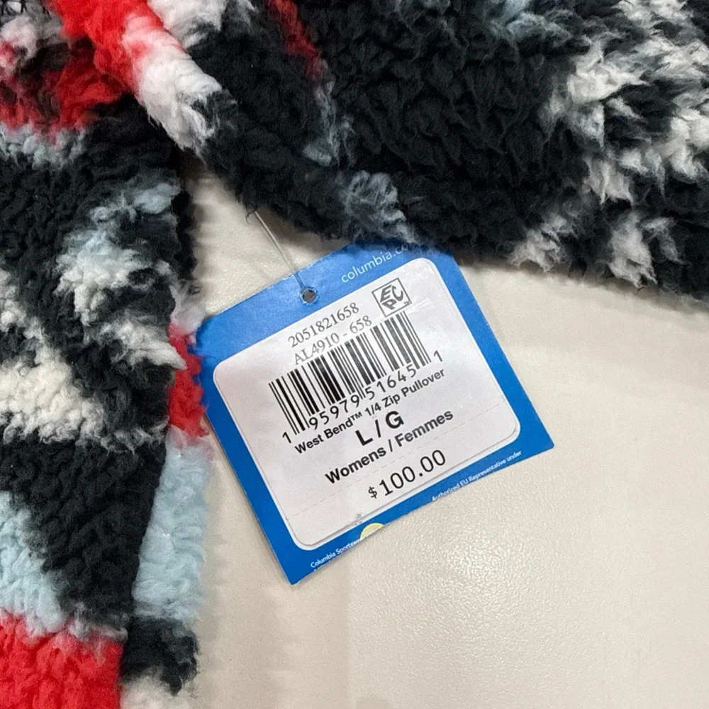 Columbia NWT Women's West Bend Quarter Zip Fleece Pullover Jacket L Western - Picture 2 of 6